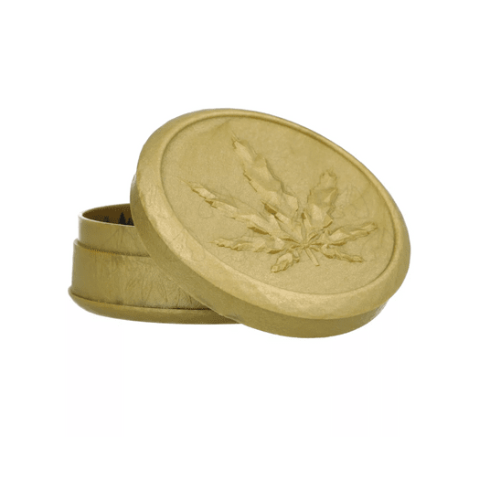 Grinder leaf 3 części akrylowy śr. 70 mm złoty -zdjęcie numer 1