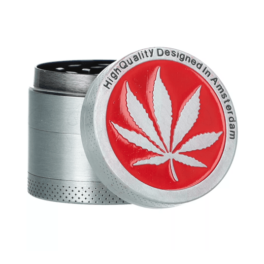 Młynek do suszu LIŚĆ 4 części średnica 38 mm metal -zdjęcie numer 1