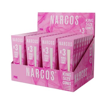 Bletki skręcone Narcos King Size Cones Pink 3szt.