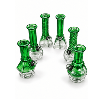 Bongo Szklane 15cm- GREEN MIX WZORÓW