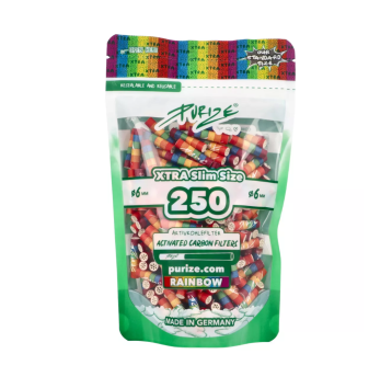 Filtry węglowe Purize XTRA Slim Rainbow 250 szt.