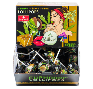 Lizak Euphoria Cannabis Słony Karmel 100szt