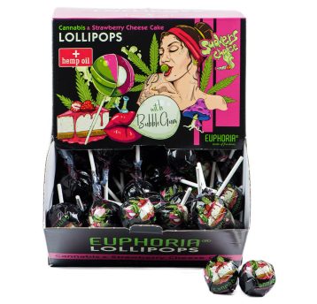 Lizak Euphoria Cannabis Strawberry Cheesecake 100s