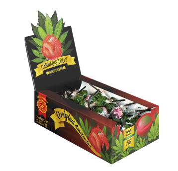 Lizaki Cannabis Lollipops Box Strawberry 70szt