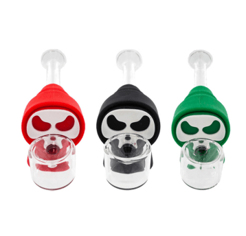 Lufka Skull Glass-Silicone Pipe with Removable