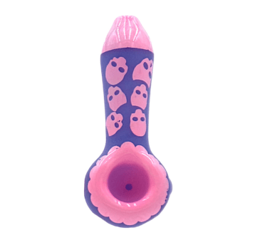 Lufka Szklana Skull Pattern 10 cm - Pink