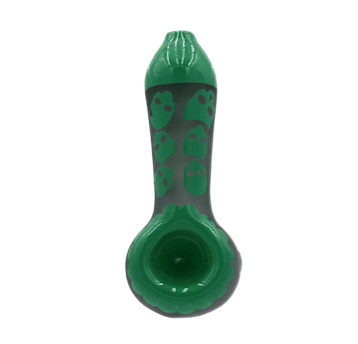 Lufka Szklana Skull Pattern 10cm - Green