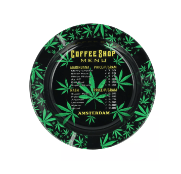 Metalowa popielniczka AMSTERDAM COFFEESHOP MENU