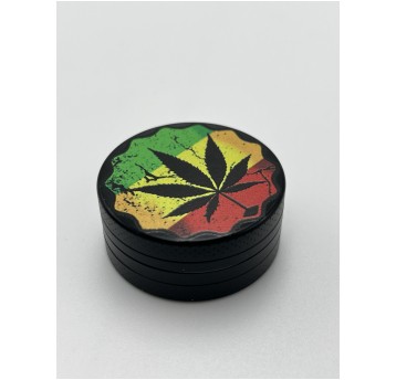 Młynek 2-częściowy rasta black leaf