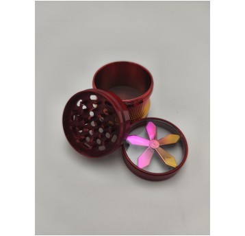 Młynek 4-czesciowy Z Oknem Red