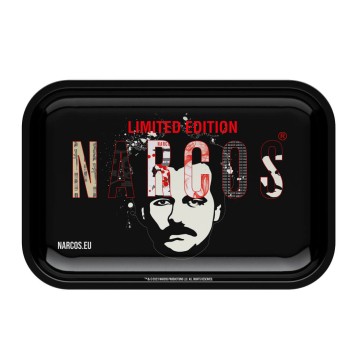 Narcos Metal Rolling Tray Black Medium