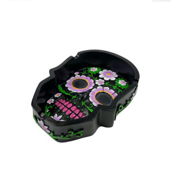 Popielniczka Skull Black Flower
