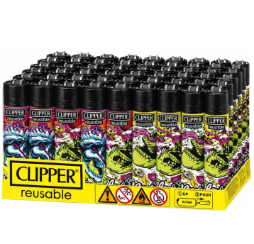 Zapalniczka Clipper Monkey King Skulls 48szt.